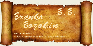 Branko Bozokin vizit kartica